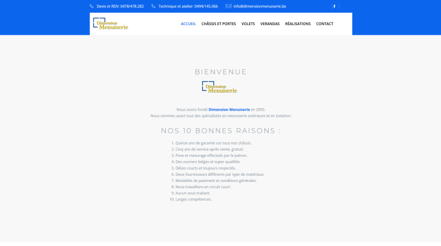 Dimension Menuiserie Ancien Site Web