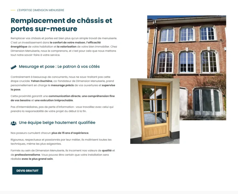 Dimension Menuiserie Site Web 2025